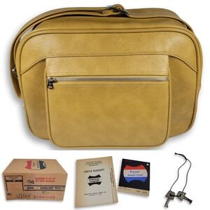 American Tourister Escort Shoulder Tote Carry On Bag Gold Yellow Faux‎ Leather